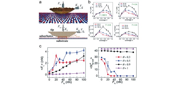 Atomic-scale sliding friction on a contaminated surface